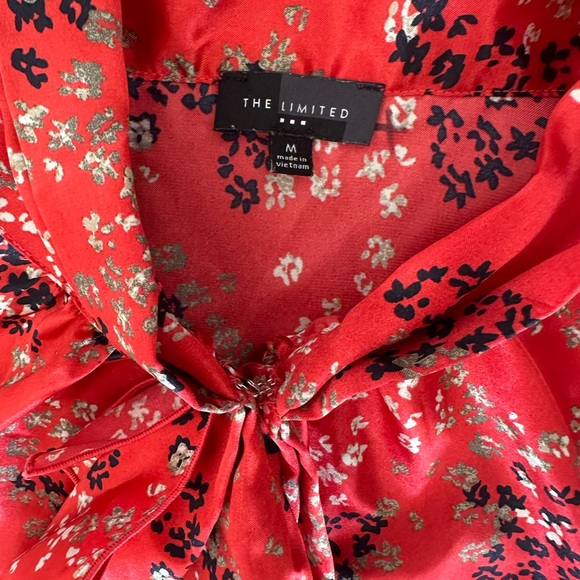 The Limited shiny red sleeveless top, size M - Picture 3 of 6